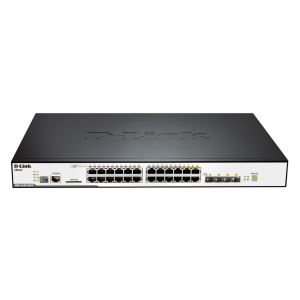 D-Link 24-Port SFP Gigabit Stackable L2 Switch, 8 Combo SFP, 40-Gigabit Stacking77