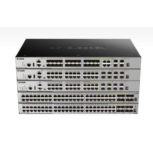 D-Link 20 10/100/1000 PoE+ ports + 4 Combo 10/100/1000Base-T PoE+/SFP ports + 4 10GE SFP+ ports L2 Stackable Managed Switch(L3 with license upgrade)