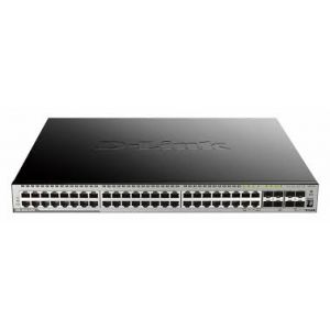 D-Link 44 10/100/1000 PoE+ ports + 4 Combo 10/100/1000Base-T PoE+/SFP ports + 4 10GE SFP+ ports L2 Stackable Managed Switch(L3 with license upgrade)