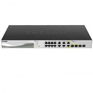 D-Link 12-port 10GBASE-T , 2-port 10GBASE-T/SFP+ combo and 2-port SFP+ port Smart Switch